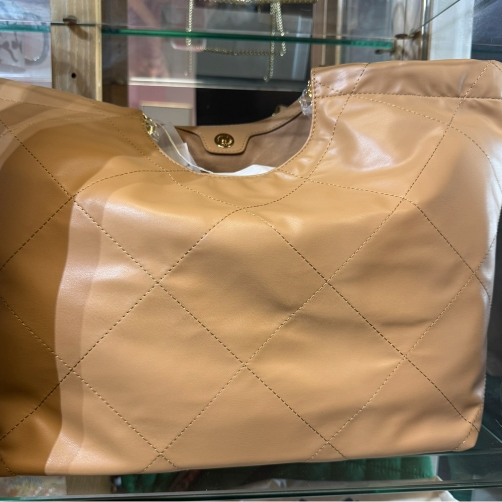 Shiraleah Quilted Beige Shoulder Bag